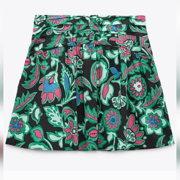NWT Zara Floral Print Linen Blend Mini Skirt, Size XL - Picture 6 of 8